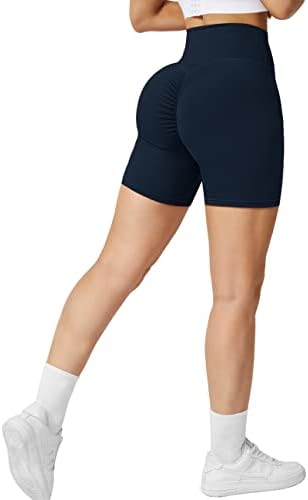 Janvur Women v Scrunch Butt de cintura levantando shorts de treino de cintura alta com bolsos escondidos shorts