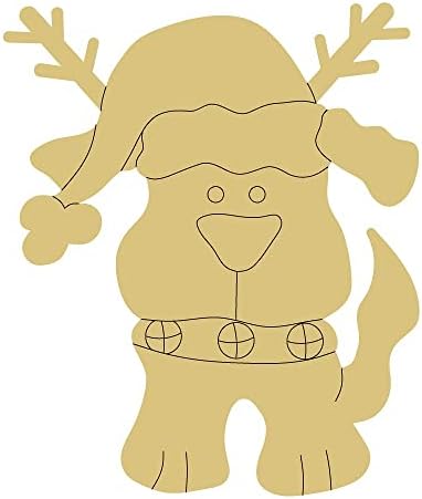 Design de veados para cães por linhas recortes de madeira inacabada Animal de férias sazonal berçário