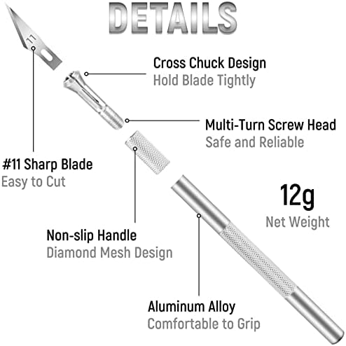 Jetmore 10 pacote faca exacto com lâminas de hobby de 100 pacotes, 11 lâminas de faca artesanal Reabilitar