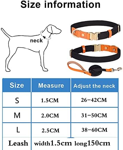 Colar de cão de nylon, com fivela de segurança de metal, couro ajustável e colarinhos de animais de estimação