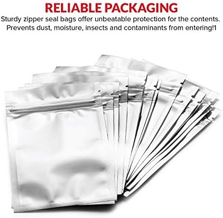 Mylar Bags com Ziplock 4 x 6 | 100 sacos | Sacos de vedação térmica de focas para embalagens de doces e alimentos,