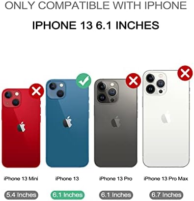 Dexnor para iPhone 14 Case para iPhone 13 Case 6,1 polegadas, [Protetor de tela incorporado e kickstand]