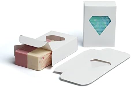 Caixa de sabão de janela de diamante branca de 50 CYP - embalagem de sabão caseira - suprimentos para fabricação