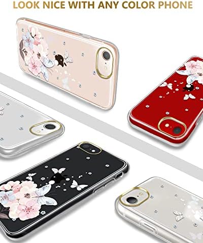 Jaholan iPhone SE 2022 Case/iPhone SE 2020, iPhone 7 8, capa de capa clara de design floral de garotinha