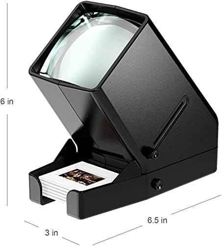 Digitnow! Slide de 35 mm e visualizador de filme, ampliação de 3x LED LED Illuminated Viewing, USB Power/Battery