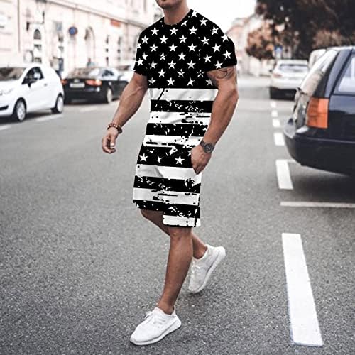 BMISEGM Summer Tshirts Shirts for Men Independence Day Flag Spring Summer Sports Sports confortável e smoking