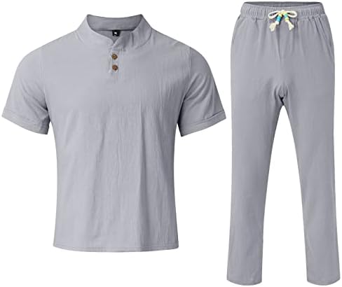 Camisas de praia de masculino masculino mass de tang terno de manga curta de manga curta algodão e camiseta solta