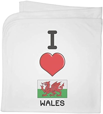 Azeeda 'I Love Wales' Algod Baby Blanket / Shawl