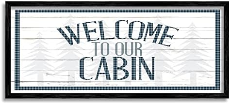 Indústrias Stuell Bem -vindo a frase de cabine Tartan Pines Motif, Design de Kim Allen