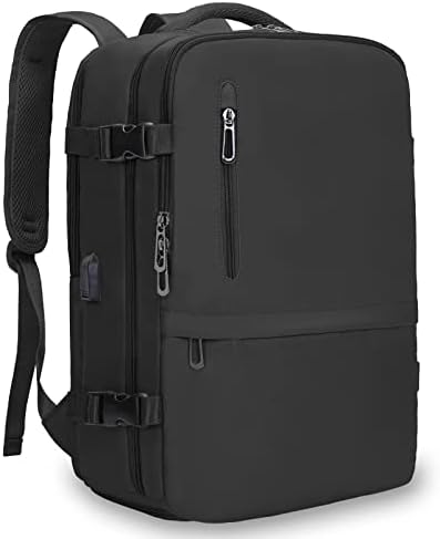 Mochila de viagem para mulheres homens, companhias aéreas aprovadas por mochilas de transporte de bagagem para viagens, laptop de laptop à prova d'água Backpack Backpack Casual Daypack Backpack com compartimento de sapatos de carregamento USB