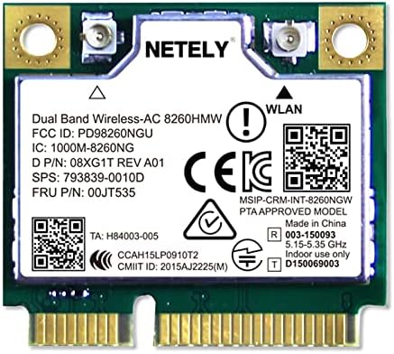 Netely Wireless-AC 8260HMW Mini-PCIE Interface Wi-Fi Adaptador Wi-Wireless-AC 1200Mbps Card com adaptador de áudio