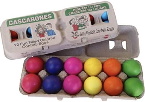 Ovos de confete de coelho bobo, cascarones, 1 dúzia.,