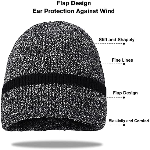 Geyanuo 2 pacote chapéus de gorro de inverno para homens e mulheres lã quente lã de gorro desleixado chapéu