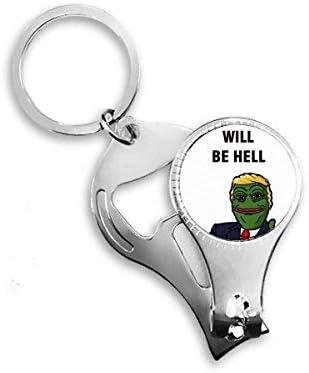 America Presidente Great Sad Frog Image Nipper Ring Ring Key Chain Bottle Oppeter Clipper
