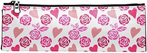 Tbouobt Makeup Bag Zipper Bolsa Travel Organizador cosmético para mulheres e meninas, Valentine Pink Rose Floral