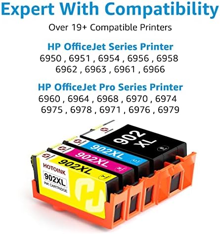 HOTOink de alto rendimento compatível com 902xl Cartucho de tinta Substituição para HP OfficeJet Pro