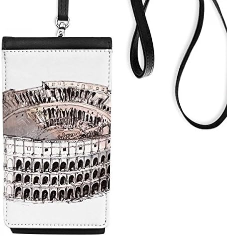 O Coliseu em Roma Itália Carteira da carteira pendurada bolsa móvel bolso preto bolso preto