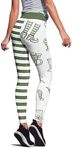 Calça de ioga plus size para mulheres calças 4x perneiras de mulheres verdes correndo paddystripes Luck