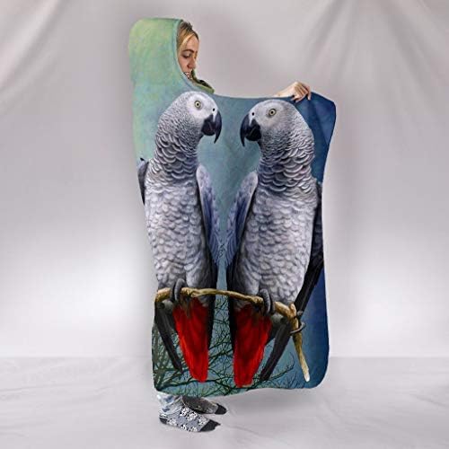 Pawfeel adorável cobertor de capuz de papagaio cinza africano