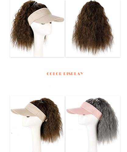 Capas de beisebol de peruca de rabo de cavalo yekeyi com chapéus sintéticos de cabelo com cabelos presos longos