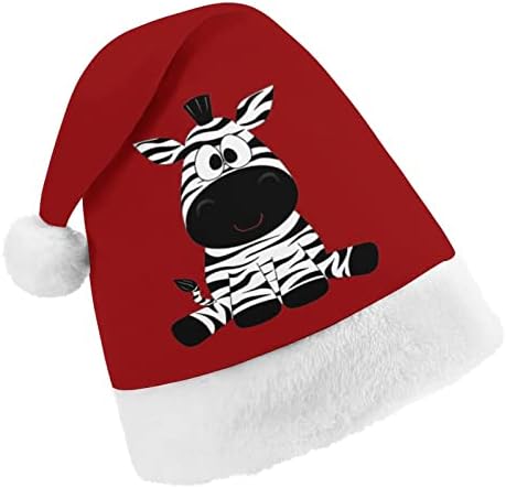 Capéu de Natal de Zebra fofo personalizado Hat de Papai Noel Decorações de Natal engraçadas