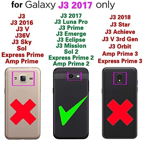 Compatível com Samsung Galaxy J3 Luna Pro J 3 Prime 2017 Emerge 3J Eclipse Mission Carteira Caso de vidro