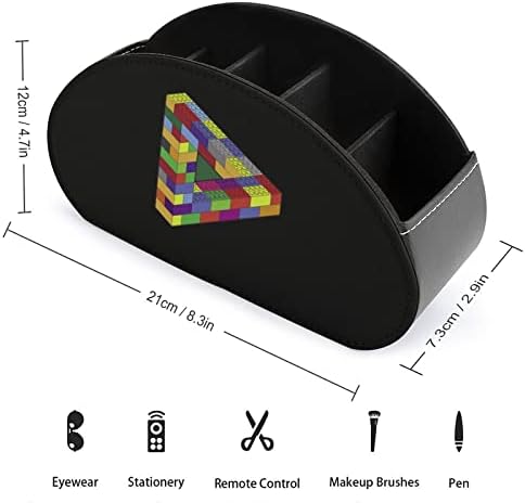 3D Blocos de construção Remote Control titular Caixa de caneta PU couro remoto Caddy Decorative Storage