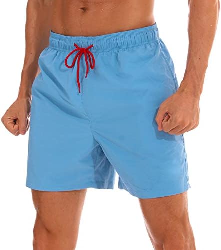 Shorts de ginástica para homens lactos de cordão respirável sólido Pontas de calças à prova d'água Praia