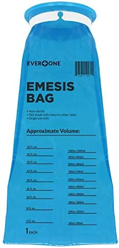 Everone Emesis descartável sacos de vômito azul, à prova de vazamentos, para viagens, Uber, táxi, doença
