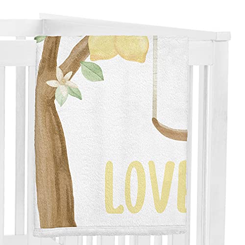 Doce JoJo Designs Lemon Floral Girl Milestone Blanket Mensal Recém -nascido Primeiro Ano Crescimento