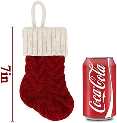 Mini meias de Natal de Limbridge, 7 polegadas de malha meias de Natal Decorações de férias, meias de natal
