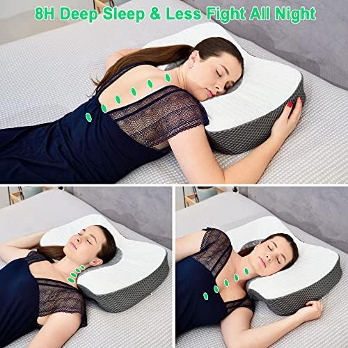 Travesseiro de espuma de memória cervical Elviros para dormir lateral, travesseiros ortopédicos de contorno