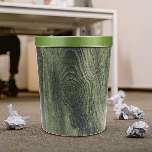 Cesto de escritório lifkome cesto pequeno lixo lata de madeira padrão redonda lixo cesta de lixo rústico