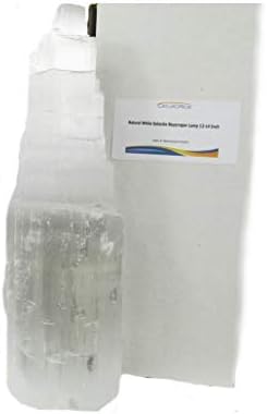 Lâmpada de arranha -céus de selenita branca natural de 12 polegadas de altura, cristal natural de cura,