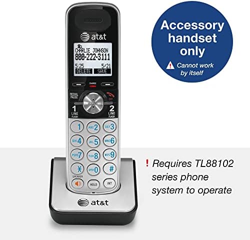 AT&T TL88002 ACESSORONS MONETLESS, Silver/Black | Requer um sistema telefônico expansível AT&T TL88102