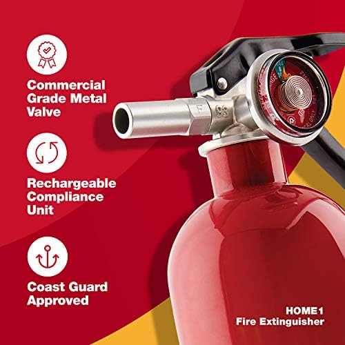 Primeiro alerta BRK SC9120B Alarme de fumaça e monóxido de carbono com backup de bateria com extintor de incêndio em casa, vermelho