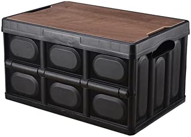 Caixa de armazenamento dobrável de camping caixa de tampa dobrável de madeira porta