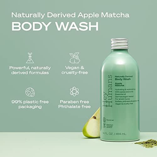 Ei Humanos Apple Matcha Hidratante Lavagem corporal com ingredientes naturais e óleo Jojoba | Limpo, vegan,