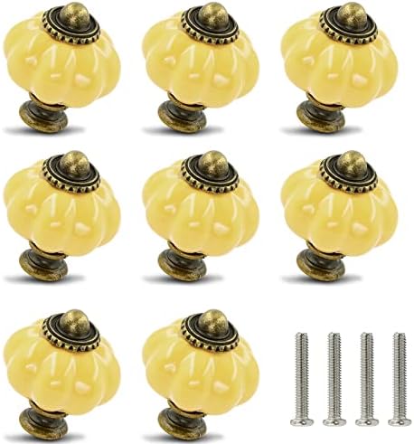Zernmiarder Botões de cerâmica preta de 12 pacote - botões de armário de abóbora.