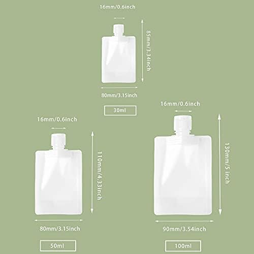 TCJ-CHEN 15 peças Tamanho da viagem Recarregável Squeeze Squeeze Loção de Shampoo Bolsas de Gels de Gel