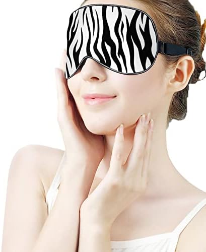 Padrão de pele da zebra máscara de olho impressa para os olhos macio tampa dos olhos com cinta