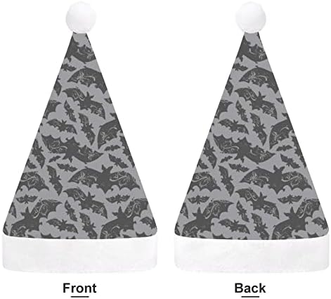 Nudquio New Halloween Bats Chapéus de Natal Papai Noel para a família de férias de Natal impressa