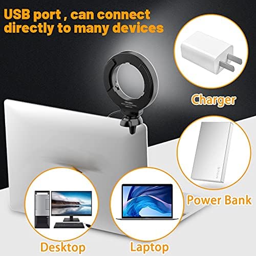 ZSEDP Video Conference Light 4 '' 10cm Selfie Ring Light para laptop PC Webcam Light com clipe