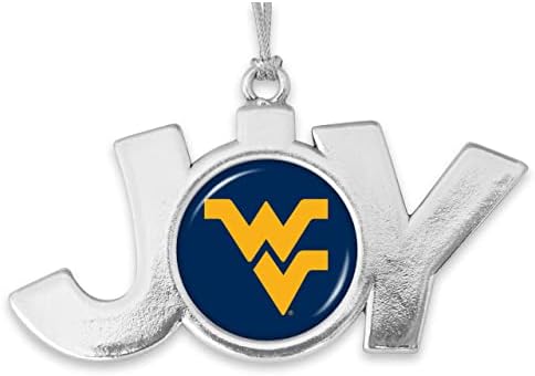 Das empresas do coração, o West Virginia Mountaineers Joy com o logotipo da equipe Silver Metal Christmas