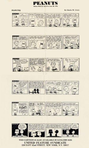 Peanuts Comic Strips de Charles Schulz - Prints de Photostato Diário original - Semana de lançamento