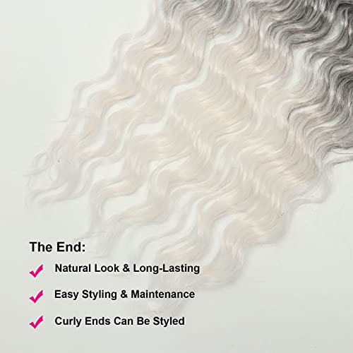 New Faux Locs Crochet Hair com extremidades encaracoladas Deep 24 polegadas 8 pacotes ombre deusa