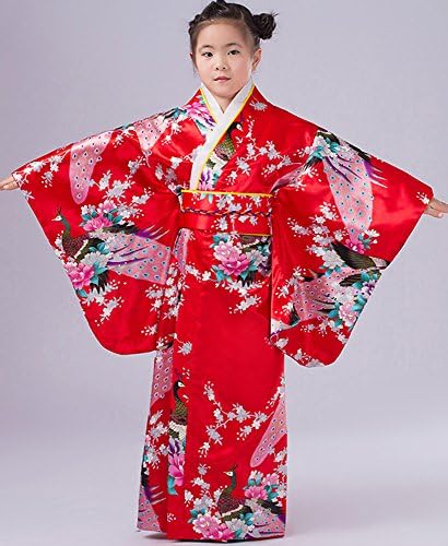 Crb Womens Girls Kimono japonês asiático de primeira linha fã de cinto de faixa definido
