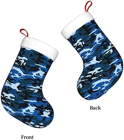 Camuflagem da Marinha Cutedwarf Christma meias de Natal Decorações de árvore de Natal Meias de