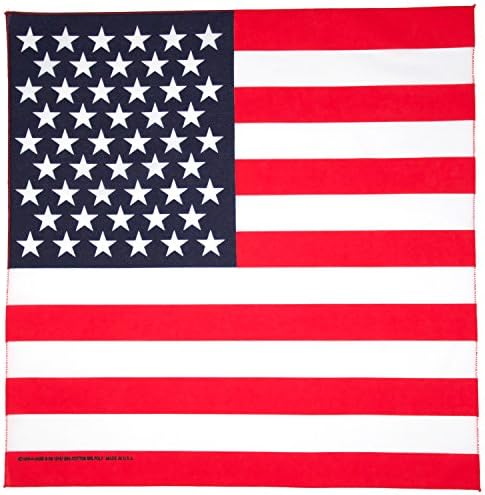 American Flag Bandana 3 -Pack - Feito nos EUA por 70 anos - vendido por veterinários - arestas costuradas