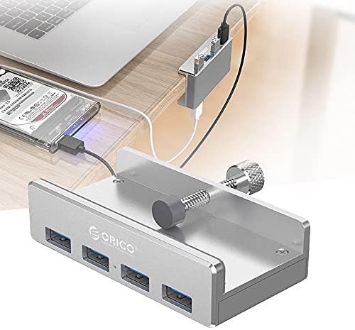ND Mini 4 em uma 4 portas liga de alumínio USB 3.0 Hub Tipo A alta velocidade até 5 Gbps Design-on Design-On Faixa 10-32mm /0.39-1.26in